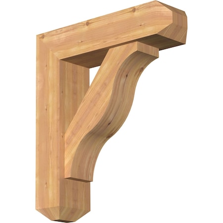 Ekena Millwork Funston Craftsman Smooth Bracket w/ Offset Brace, Western Red Cedar, 7 1/2"W x 28"D x 32"H BKT0806X28X32FST04SWR